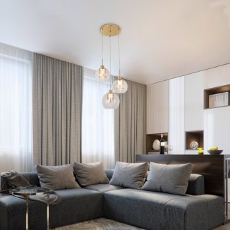 Rabalux 6496 - Lustr Philana 3xE27, Ø450, zlatá/transparentní