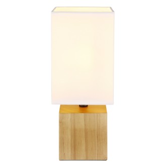 Globo 21628W - Stolní lampička Valentino 1xE27, 120x120, přírodní dřevo/bílá