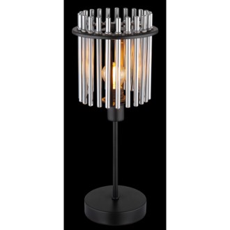 Globo 15698T - Designová stolní lampička Gorley 1xE14, Ø150, matná černá/kouřové sklo