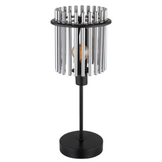 Globo 15698T - Designová stolní lampička Gorley 1xE14, Ø150, matná černá/kouřové sklo