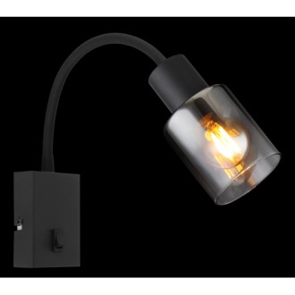 Globo 54308W - Nástěnné bodové svítidlo Hubertus 1xE14, matná černá/kouřová