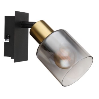 Globo 54310-1 - Nástěnné bodové svítidlo Hollsy 1xE14, černá/zlatá/kouřová/čirá