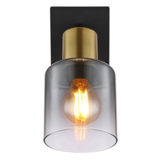 Globo 54310-1 - Nástěnné bodové svítidlo Hollsy 1xE14, černá/zlatá/kouřová/čirá