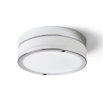 Rendl R13742 - Koupelnové stropní LED svítidlo Cira 12W, 3000K, 900lm, IP44, Ø235, opálové sklo/chrom