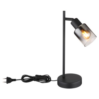 Globo 54308T - Stolní lampička Hubertus 1xE14, matná černá/kouřová