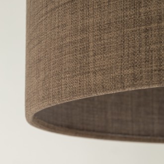 TK Lighting 16031 - Stojací textilní lampa Umberto 1xE27, Ø500, hnědá/zlatá