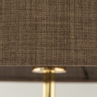 TK Lighting 16031 - Stojací textilní lampa Umberto 1xE27, Ø500, hnědá/zlatá