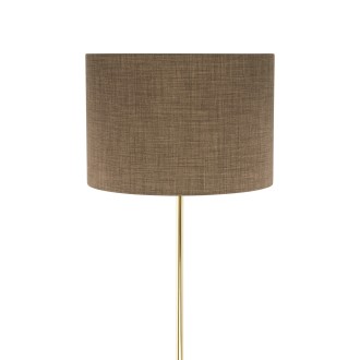 TK Lighting 16031 - Stojací textilní lampa Umberto 1xE27, Ø500, hnědá/zlatá