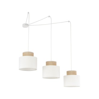 TK Lighting 2345 - Lustr Duo white 3xE27, bílá/juta