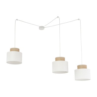 TK Lighting 2345 - Lustr Duo white 3xE27, bílá/juta