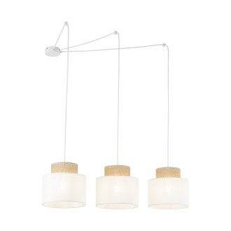 TK Lighting 2345 - Lustr Duo white 3xE27, bílá/juta