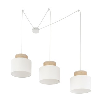 TK Lighting 2345 - Lustr Duo white 3xE27, bílá/juta