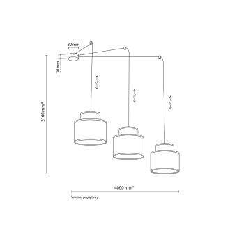 TK Lighting 2345 - Lustr Duo white 3xE27, bílá/juta
