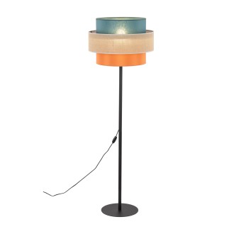 TK Lighting 6452 - Stojací textilní lampa Trio 1xE27, Ø500, multicolor