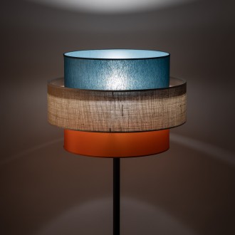 TK Lighting 6452 - Stojací textilní lampa Trio 1xE27, Ø500, multicolor
