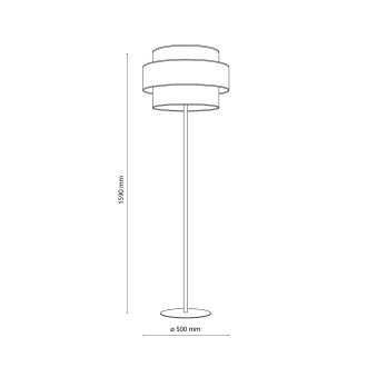 TK Lighting 6452 - Stojací textilní lampa Trio 1xE27, Ø500, multicolor
