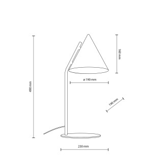 TK Lighting 16009 - Stolní lampička Cono 1xE27, černá