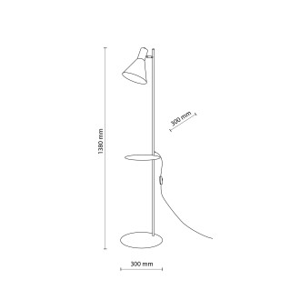 TK Lighting 5864 - Stojací lampa Jump 1xE27, černá