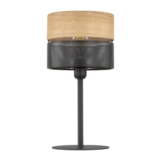 TK Lighting 5124 - Stolní lampička Nicol 1xE27, Ø200, béžová/černá