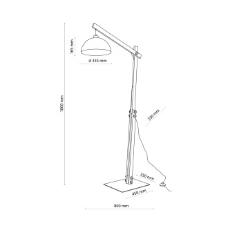TK Lighting 6319 - Stojací lampa Oslo 1xE27, hnědá/ořech