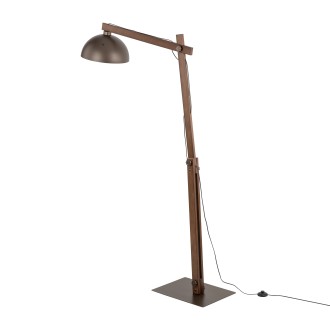TK Lighting 6319 - Stojací lampa Oslo 1xE27, hnědá/ořech