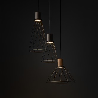 TK Lighting 10188 - Designový lustr Modesto 3xGU10, Ø500, černá/borovice