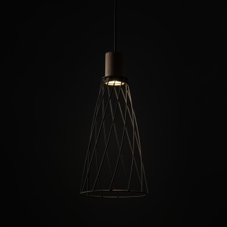 TK Lighting 10157 - Designový lustr Modesto 1xGU10, Ø190, černá/borovice