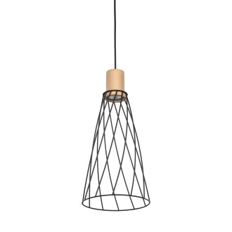 TK Lighting 10157 - Designový lustr Modesto 1xGU10, Ø190, černá/borovice