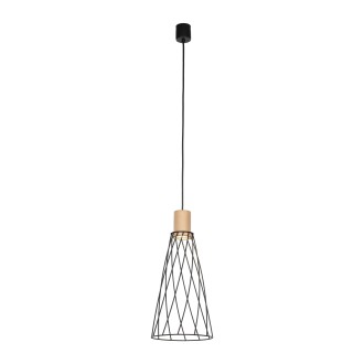 TK Lighting 10157 - Designový lustr Modesto 1xGU10, Ø190, černá/borovice