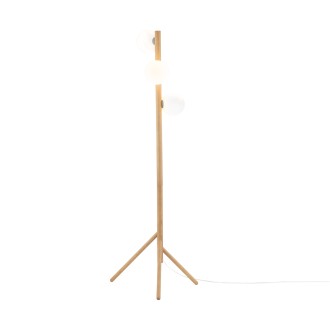TK Lighting 5809 - Stojací dřevěná lampa Estera wood 3xG9, bílá/borovice