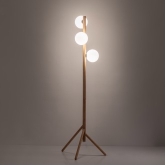 TK Lighting 5809 - Stojací dřevěná lampa Estera wood 3xG9, bílá/borovice