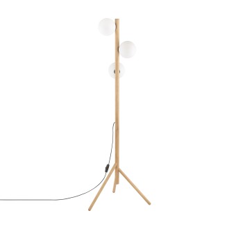 TK Lighting 5809 - Stojací dřevěná lampa Estera wood 3xG9, bílá/borovice