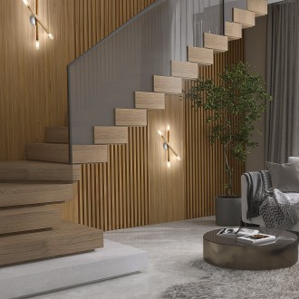 TK Lighting 4524 - Stropní a nástěnné dřevěné svítidlo Noble 4xG9, bílá/borovice