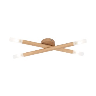 TK Lighting 4524 - Stropní a nástěnné dřevěné svítidlo Noble 4xG9, bílá/borovice