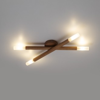 TK Lighting 4524 - Stropní a nástěnné dřevěné svítidlo Noble 4xG9, bílá/borovice