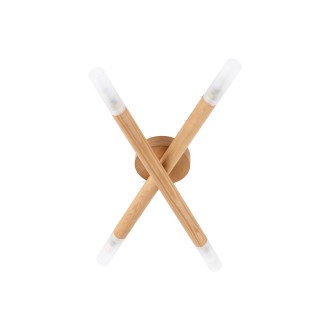 TK Lighting 4524 - Stropní a nástěnné dřevěné svítidlo Noble 4xG9, bílá/borovice