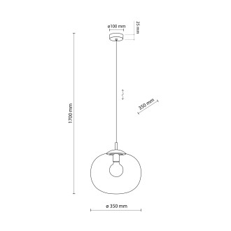 TK Lighting 4972 - Lustr Vibe 1xE27, Ø350, grafit/černá