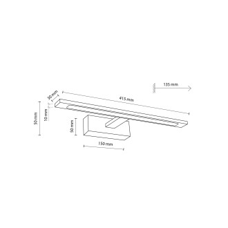 TK Lighting 18001 - Nástěnné koupelnové LED svítidlo Gallery 12W, 4000K, 1500lm, IP44, 415mm, chrom