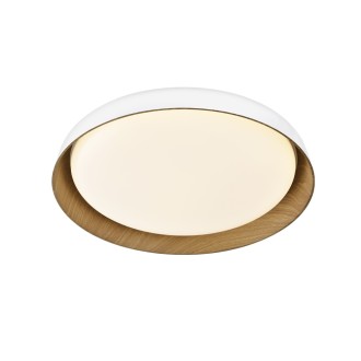 TOP LIGHT Satellite 40B RC - Stropní LED svítidlo Satellite 36W, 3000-6500K, 3600lm, Ø430, bílá/hnědá/imitace dřeva + dálkové ovládání