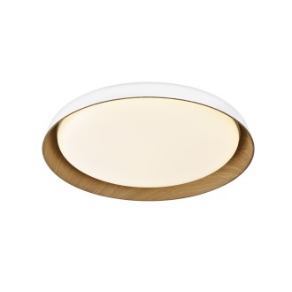 TOP LIGHT Satellite 50B RC - Stropní LED svítidlo Satellite 48W, 3000-6500K, 4800lm, Ø530, bílá/hnědá/imitace dřeva + dálkové ovládání