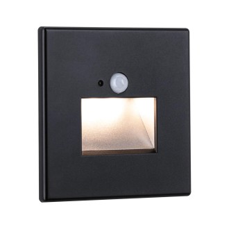 Paulmann 93135 - Orientační LED svítidlo do stěny Edge Quadro 1,2W, 2700K, 25lm, matná černá + senzor