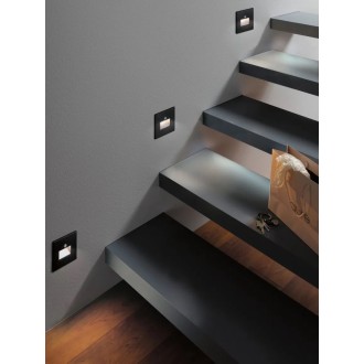 Paulmann 93135 - Orientační LED svítidlo do stěny Edge Quadro 1,2W, 2700K, 25lm, matná černá + senzor