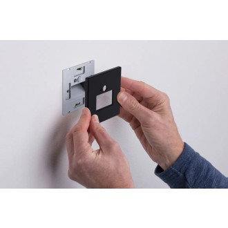 Paulmann 93135 - Orientační LED svítidlo do stěny Edge Quadro 1,2W, 2700K, 25lm, matná černá + senzor