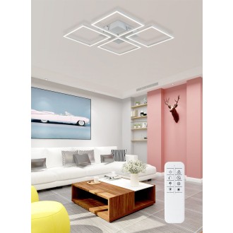 TOP LIGHT Riviera B RC - Stropní LED svítidlo Riviera B 65W, 3000-6500K, 6500lm, 580x580, bílá + dálkové ovládání