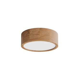 Temar CLEO DR275 OAK WITH MOTION SENSOR - Stropní dřevěné svítidlo CLEO OAK Ø275, 2xE27, dub/sklo + senzor