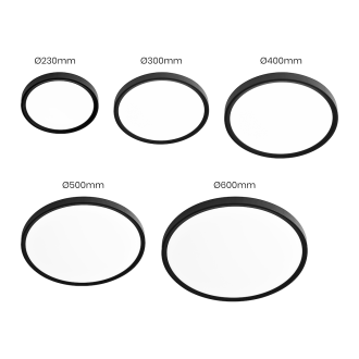 Stropní LED svítidlo MAQ 18W, 3000/4000/6500K, 1850lm, Ø230, černá