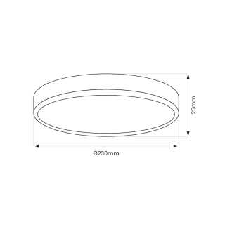 Stropní LED svítidlo MAQ 18W, 3000/4000/6500K, 1850lm, Ø230, černá