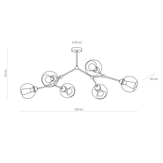 TK Lighting 2731 - Stropní svítidlo Fairy graphite 6xE27, černá/grafit