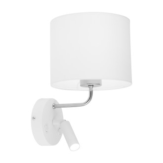 TK Lighting 4236 - Nástěnné svítidlo Richi 1xE27 + 1xG9, bílá/chrom/textil