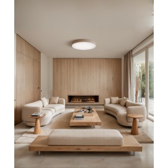 Temar CLEO 600 BEIGE - Stropní svítidlo CLEO BEIGE 5xE27, Ø600, béžová/bílá